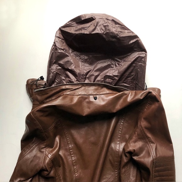 Rudsak Chocolate Brown Leather Bomber Jacket Size Medium - Picture 11 of 13